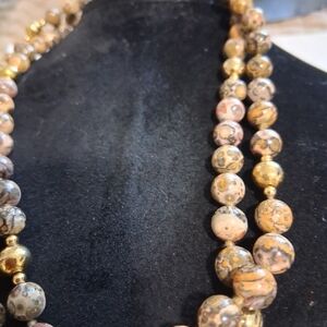 Elegant Beaded Necklace with Gold Accents